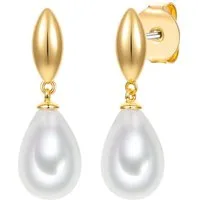 Lulu & Jane Perlenohrringe gelbgold