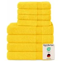 Komfortec Handtuch Set aus 100% Baumwolle, 4 Handtücher 50x100 cm und 4 Badetücher 70x140 cm, Frottee (Packung, 8-St), Duschtücher & Badehandtuch, Weich, Towel, Groß