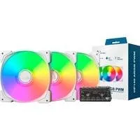 HP140 ARGB PWM 140x140x25, Gehäuselüfter weiß, 3er Pack, 140 mm