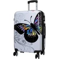 Warenhandel König Hartschalen-Trolley Butterfly, 4 Rollen, mit Motiv, Dehnfalte zur Vergrößerung des Packvolumens (Gr. L und XL)