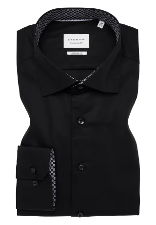 ETERNA - Hemd Popeline Langarm schwarz - Gr. - 39/Langarm - 65cm