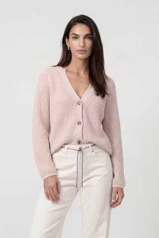 monari - Strickjacke mit Knopfverschluss rosewater - Gr. - 40