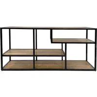 Amagohome Standregal Standregal Raumteiler Bücher- Medienregal Bücherbord 130x60x36cm Metal