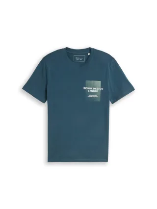 Denim Tom Tailor - T-Shirt mit Print tide petrol - Gr. - XXL