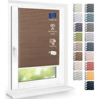 DomDeco Wabenplissee Thermo Plissee ohne Bohren - Hitzeschutz, Verdunkelung, verspannt, abdunkelnd, Klemmfix, stufenlos, kälteschutz, modernes Fensterplissee