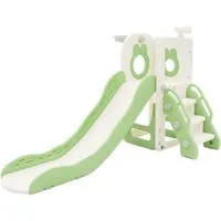 Joyz Rutsche Kinderrutsche 3in1 Spielturm Set mit Rutsche Basketballkorb und Treppe, Spielgerüst für Kinder Kleinkinder ab 3 Jahren Grün Indoor / Outdoor