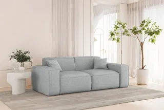Sofa Designersofa CELES PREMIUM 2-Sitzer in Stoff Artico Hellgrau