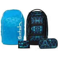 Satch Schulrucksack Pack (4tlg., inkl. Schlamperbox, Regenhülle und Geldbörse)