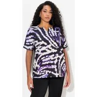 Ulla Popken T-Shirt Blusenshirt Batikmuster Tunika-Ausschnitt Halbarm