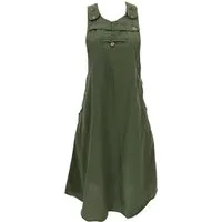 Guru-Shop Minirock Latzrock, Trägerkleid, Hippierock - olivgrün alternative Bekleidung