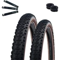 maxxi4you Fahrradreifen 2 x Schwalbe Smart Sam 29 x 2.25 Bronze/Reflex + 2 x SV19F inkl. RH