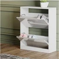 Vicco Schuhschrank Gizmo, Weiß Hochglanz/Weiß, 59 x 72.5 cm 2 Fächern (1-St)