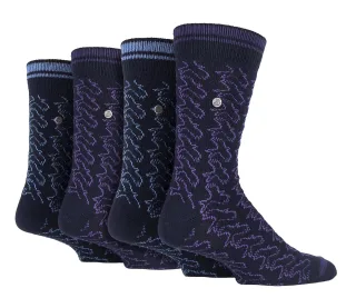 4er-Pack Herren Baumwollanz socks | Spirit Square Stricksocken