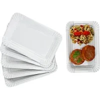 MamboCat Speiseteller 6x Pur Pappteller aus Porzellan 24,5x16cm weiß Servier-Teller Kuchen