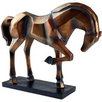 Hansmeier Skulptur Deko Statue Pferd - edle Wohnungs-Deko - Design-Dekoration Pferd (1-tlg), Schutzsockel gegen Kratzer