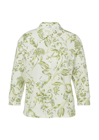 s.Oliver - T-Shirt creme/grün - Gr. - 38
