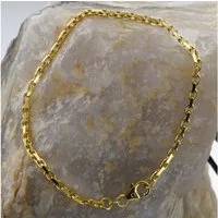 HOPLO Goldarmband Ankerkette diamantiert Länge 21cm - Breite 2,5mm - 750-18 Karat Gold, Made in Germany