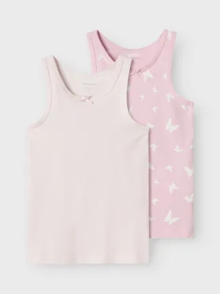 NAME IT - NMFTANK TOP 2P PINK BUTTERFLY NOOS pink lavender - Gr. - 110