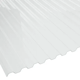 PVC Lichtplatte | Spundwand | 70/18 | 1,2 mm | Breite 1095 mm | glasklar-bläulich