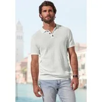 John Devin Poloshirt - sommerliches Strickshirt mit Polokragen mit Polokragen und kleiner Knopfleiste