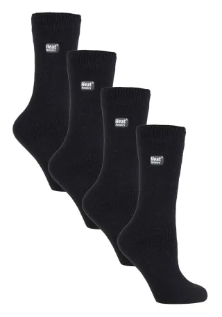 Heat Holders Ultra Lite - 4 Paar Multipack Ladies Thermal Socks | Ultra Thin Warm Socks for Dress Socks in Winter - Black
