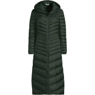 Ultraleichter Maxi-Daunenmantel mit Kapuze WANDERWEIGHT für Damen in Petite-Größe, Damen, size: petite, Grün, Nylon/Daunen, by Lands' End