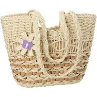 Bwecuy Strandtasche Damen, Große Handtasche Damen, Leichte Schultertasche Boho Shopper, Tasche, Sommer Tasche Geflochten, Einkaufstasche Beach Bag