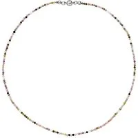 Schmuck Krone Perlenkette Kette Turmalin multicolor & Süßwasser Perlen 46cm
