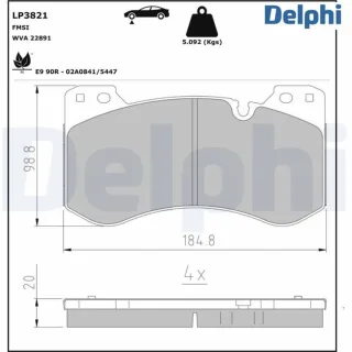 Delphi Bremsbel?ge vorne BMW 2er 3er 4er LP3821