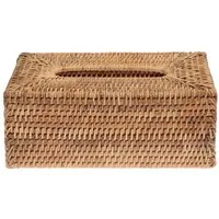 fiolini Papiertuchbox Rechteckig 26 x 14 x 10 cm, aus gewebtem Rattan, handgefertigt