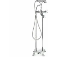Bernstein Standarmatur 1414 rund Chrom (inkl. Handbrause und Schlauch) Freistehend Zweihebelmischer Handbrause