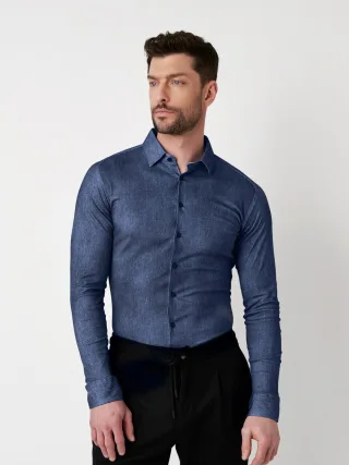 DESOTO - Casual Kent 1/1 dark blue denim - Gr. - L
