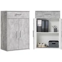 mokebo Mehrzweckschrank Der Praktische (60x90 cm, mit Schublade) Made in Germany, Büroschrank, Aktenschrank, Apothekerschrank in Grau
