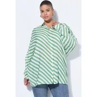 Studio Untold Hemdbluse Hemd leicht transparent Streifen Fledermausärmel