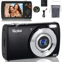 Rollei Powerflex Compact Kompaktkamera (Kompaktkamera mit 64 MP, 4K Video, Touchscreen und LED-Blitz)