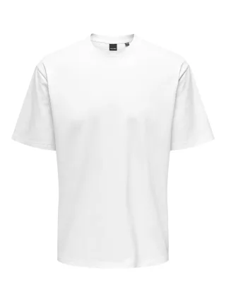 ONLY&SONS - ONSFRED LIFE RLX SS TEE NOOS Bright White - Gr. - XL