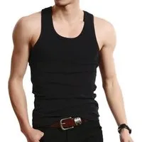 Garcia Pescara Unterhemd 4x Herren Feinripp Unterhemd Tank Top Gr. XXL in schwarz aus reiner Baumwolle