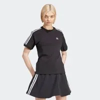 adidas Originals T-Shirt 3-STREIFEN ohne Verschluss, mit Rippdetails, aus Baumwolle und Elasthan