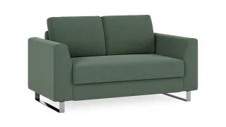 BRUNO Schlafsofa 120cm in Grün | Klassik | stabiles Massivholz & Boxspringkomfort