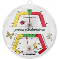 Lantelme Hygrometer Kombi Thermometer für Kinderzimmer Luftfeuchtigkeit Temperaturmesser, (Deutsche Herstellung, Kunststoff Farbe Weiß), Justierbar, Temperatur 0 - 40°C, Luftfeuchte 10 - 100% rel.