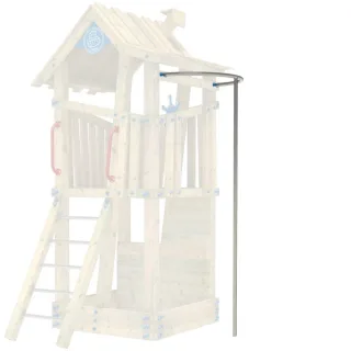Powerglide Feuerwehrstange für öffentliche Spielplätze - Robuste Edelstahl Rutschstange 350 cm Länge und 38 mm Durchmesser - Witterungsfest - Wickey