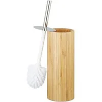 relaxdays Badezimmer-Set WC-Bürstenhalter Bambus