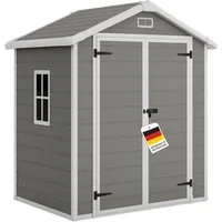 STEELSØN Gerätehaus Novara mit Bodenplatte, wetterfest, Geräteschuppen mit Satteldach, Gartenhaus inkl. Fenster