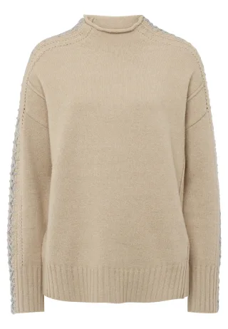 Marc Aurel - Pullover mit Häkel-Details toffy melange varied - Gr. - 42