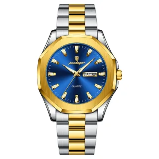 POEDAGAR Fashion Waterproof Business Quartz Watch Calendar Week Luminous Stainless Steel Strap Men Wristwatch