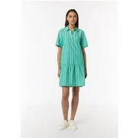 comma Minikleid Kleid Baumwoll-Kleid mit Volant-Saum und Hemdkragen