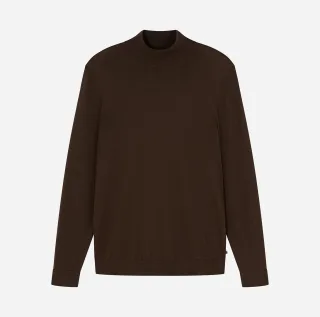 OLYMP - Mock Neck Strick braun - Gr. - L