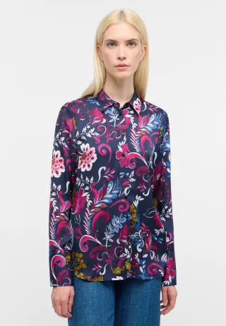 ETERNA - Bluse Viskose Langarm navy - Gr. - 44/Langarm