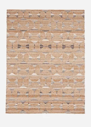 bonprix Naturteppich, beige, Gr.70x250 cm, Pflegeleichtes Flachgewebe mit Fransen, 66% Jute