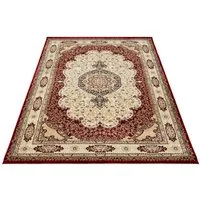 Carpetilla Designteppich Designer Wohnzimmer Teppich Asfahan Orientalische burgunderrote Farbe, Rechteckig, Höhe: 12 mm, Wohnzimmer